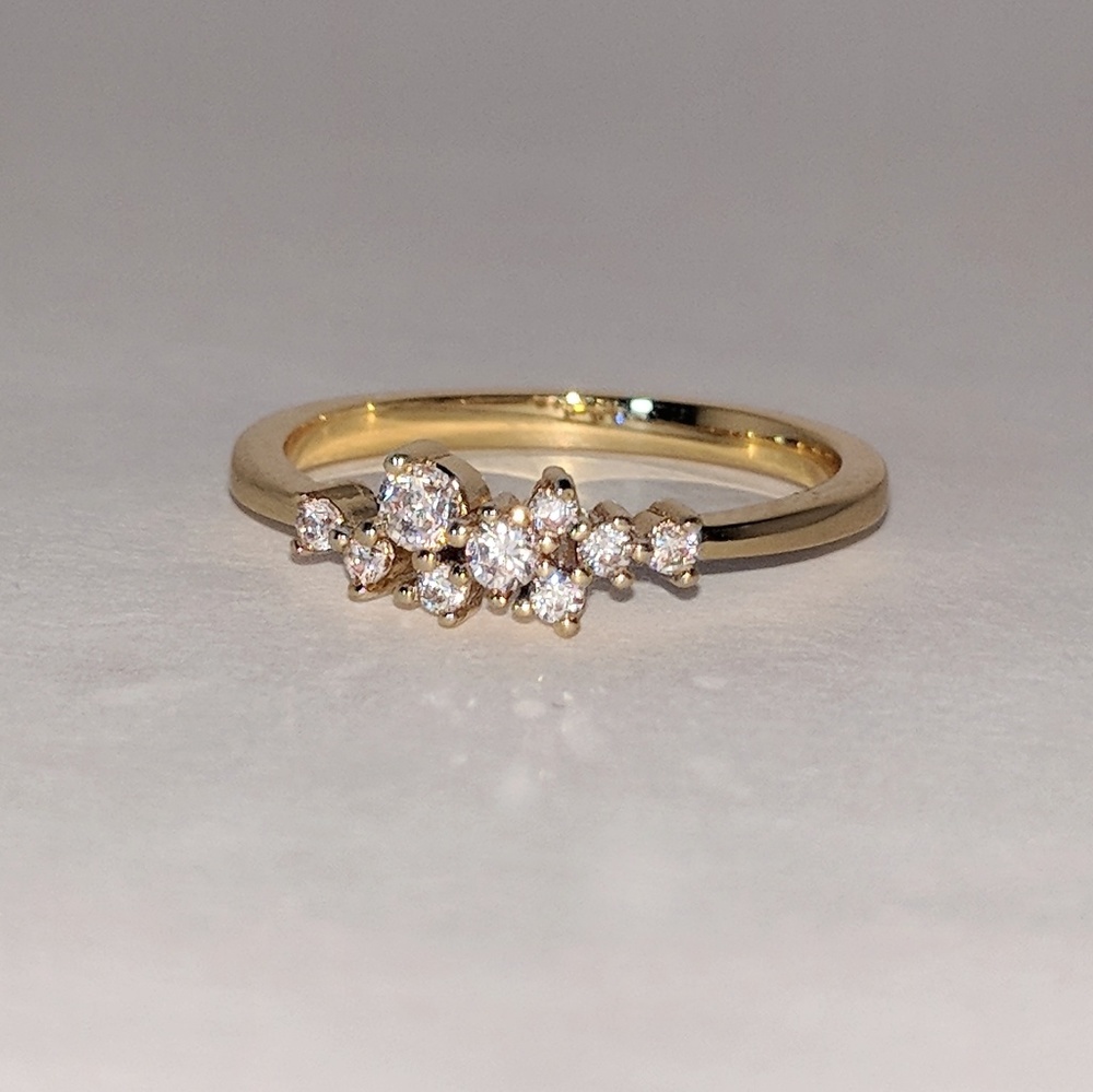 14k Diamond Cluster Ring Luxe Bijoux